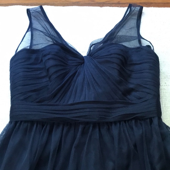 NAVY BLUE Amsale bridesmaid prom tulle dress sz 4 - Picture 6 of 7